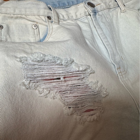 ASOS Glamorous Denim Distressed Shorts - Picture 12 of 13